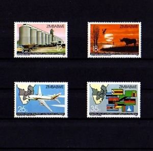 ZIMBABWE - 1986 - DEVELOPMENT CONFERENCE - AIRCRAFT + 4 X MINT SET!