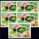 ZAIRE - 1980 - TROPICAL FISH - TRIGGERFISH - WHOLESALE LOT  5 X CTO NH S/SHEETS!