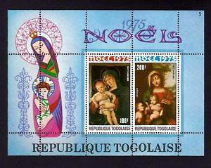 TOGO - 1975 - CHRISTMAS - VIRGIN & CHILD - PAINTINGS - PERF MNH S/SHEET!