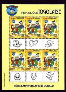 TOGO - 1984 - DISNEY - DONALD DUCK - 50th BIRTHDAY - # 1237 - MINT - MNH SHEET!