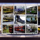 TURKMENISTAN - 2000 - TRAIN - RAILWAY - STREET CAR - TROLLEY - 9 X CTO NH SHEET!