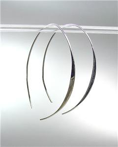 CHIC Urban Anthropologie Lightweight Thin Silver Metal Flat Threader Earrings