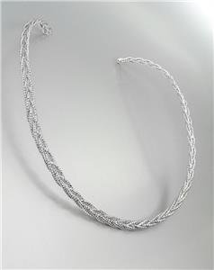 GORGEOUS Twist Braided Silver Round Collar Choker Necklace
