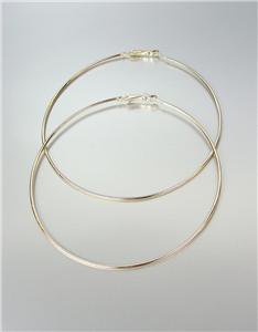CHIC Lightweight Thin Gold Metal LARGE 3 1/2" Diameter Hoop Post Earrings