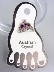 ADORABLE Purple Austrian Crystal TIARA Invisible PETITE Toe Ring