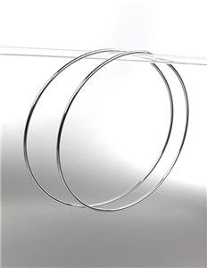 CHIC Lightweight Silver Continuous INFINITY 3" Diameter Hoop Earrings 5091542