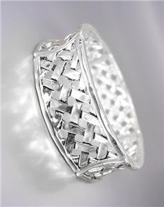 CLASSIC Brighton Bay Silver BALINESE Lattice Weave Links Stretch Bracelet