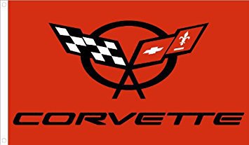 RED CORVETTE FLAG, 3'x5' Flag banner cloth poster FLAG