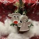 Angel & Deer Ornaments – Festive Pair