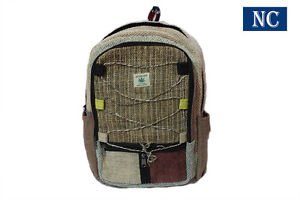 Pure Hemp Multi Pocket Backpack Handmade Nepal with Laptop Sleeve, Shoulder Bag