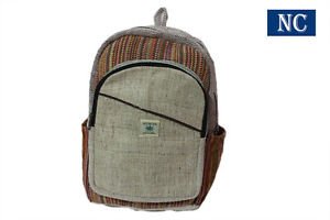 Pure Himalayan Natural Hemp Backpack Handmade Nepal with Laptop Sleeve - Fashion