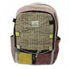 Nepali Pure Hemp Multi Pocket Canvas Backpack with Laptop Sleeve - Bookbags