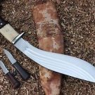 Gurkha Full Tang Khukuri Knife - 12" Hand Forged Bushcraft 5 Fullers Blade Kukri