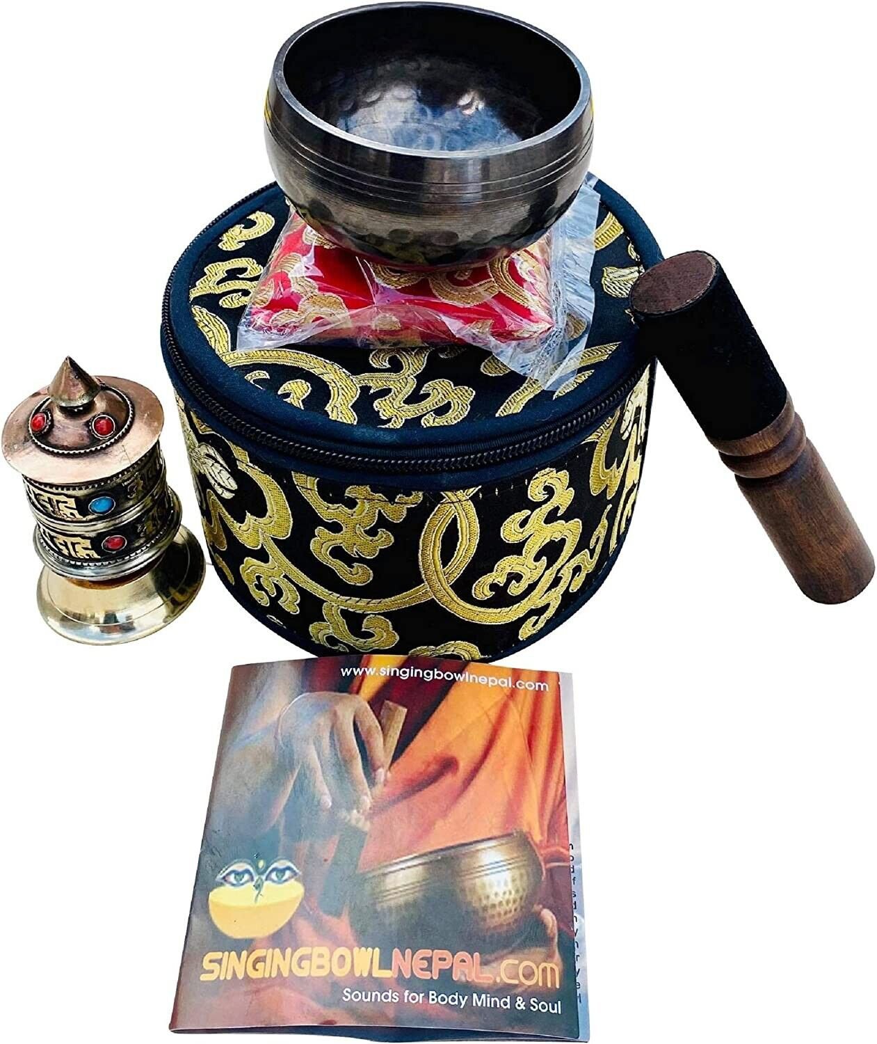 Hand Beaten C Root Chakra Tibetan Meditation Yoga Singing Bowl 3 Inch Set