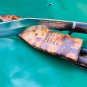 13.5 inch blade cheetlange leather rosewood full tang blocker handle khukuri