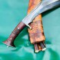13.5 inch blade cheetlange leather rosewood full tang blocker handle khukuri