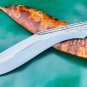 13.5 inch blade cheetlange leather rosewood full tang blocker handle khukuri