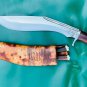 13.5 inch blade cheetlange leather rosewood full tang blocker handle khukuri