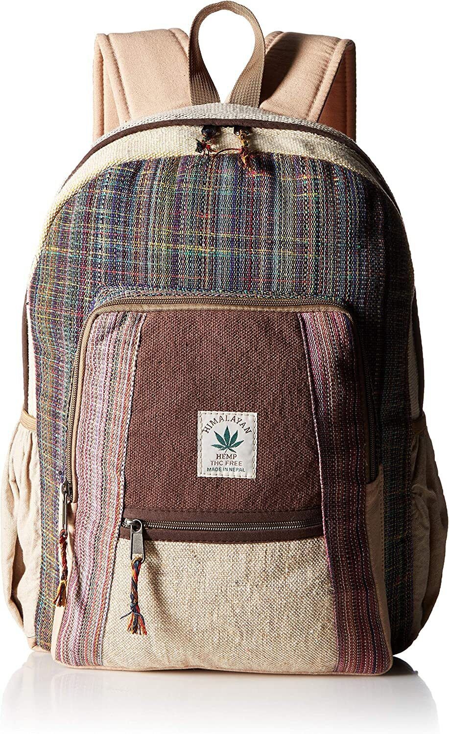 100% Pure Himalayan Hemp Multi Pocket Backpack (THC Free) with Laptop Sleeve