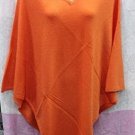 100% Cashmere Poncho - Colour 'Orange' Pashmina Poncho - Hand Made in Nepal