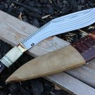 Hand Forged Kukri - 12.5" Amazing 5 Fullers Khukuri - Fixed Blade - full tang