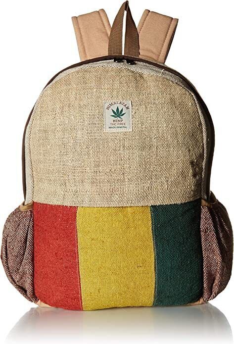 Pure Hemp Rasta Backpack with Laptop Sleeve - Fashion Cute Travel School College