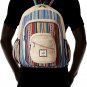 Large Organic Hemp Multi Pocket Backpack with Laptop Sleeve, Bohemian Hippie