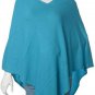 100% Cashmere Poncho - Colour 'Turquoise' Pashmina Poncho - Hand Made in Nepal