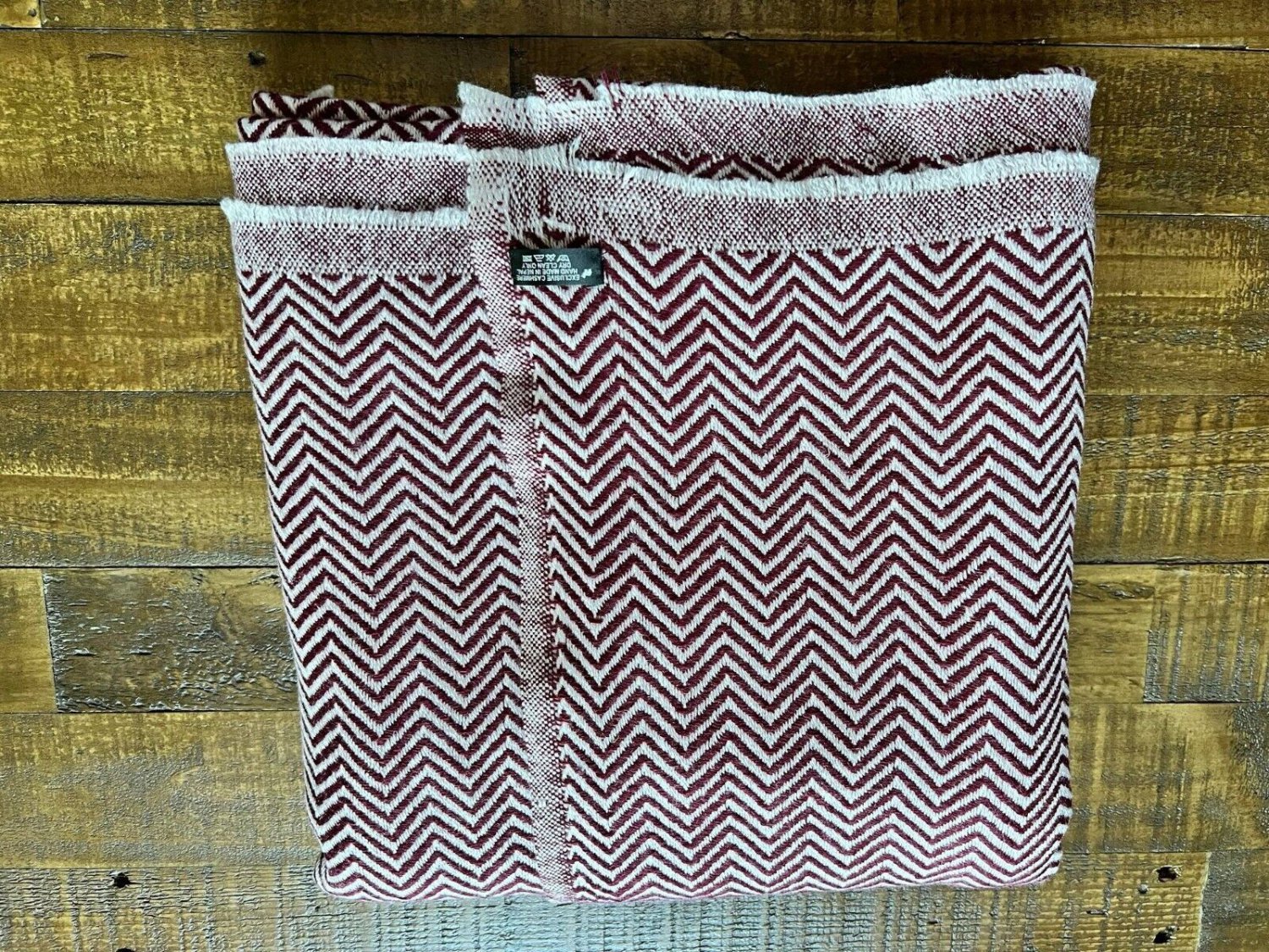 Cashmere Blanket Throw Travel Wrap 100% Handmade NEPAL Home Maroon herringbone