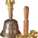 Tibetan Buddhist Meditation Bell and Dorje Set - Dharma Objects Bell of...