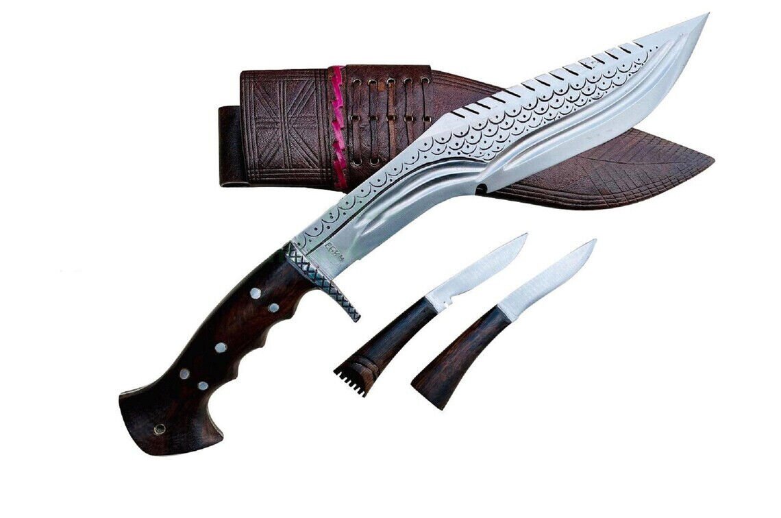 Genuine Gurkha Kukri Double Edge Dragon Spine 12 inch Full Tang Khukuri