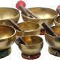 Chakra Healing Tibetan Singing Bowl - Set of 7 - Hand Hammered Tibetan Meditatio