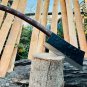 12 Inch Hand Forged Carbon Steel Viking Axe-Wood Chopper Axe,Axe with Leather