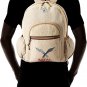 Cross Khukuri Design Pure Handmade & Print Large Multi Pocket Hemp Rucksack Back