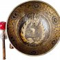 Singing Bowl Nepal -12 Inches Master Healing"Buddha Shakti Carved Singing Bowl