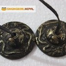 2.5"  Tibetan Dragon Tingsha Meditation Bell - Dragons Beautifully Embossed