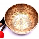12 Inch Yogi Carving Singing Bowl | Handmade Seven Chakra Tibetan Singing Bowl