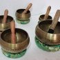Singing Bowl Nepal-Beaten Tibetan Singing Bowl Set of 5 Hand Hammered - Buddhist