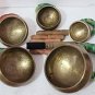 Singing Bowl Nepal-Beaten Tibetan Singing Bowl Set of 5 Hand Hammered - Buddhist