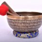 10" Om Mane Padme Hum Mantra Carved Singing Bowl for Meditation, Healing & Music