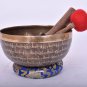 10" Om Mane Padme Hum Mantra Carved Singing Bowl for Meditation, Healing & Music