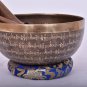 10" Om Mane Padme Hum Mantra Carved Singing Bowl for Meditation, Healing & Music
