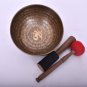 10" Om Mane Padme Hum Mantra Carved Singing Bowl for Meditation, Healing & Music