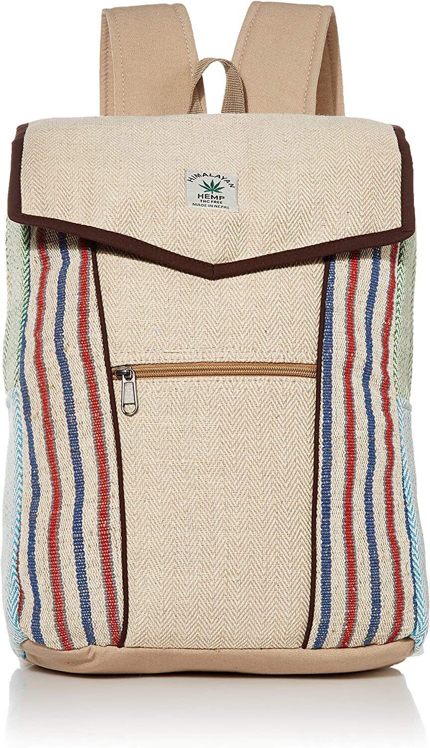 Hemp Unisex Backpack School Work Festivals Traveling Hiking Briefcase