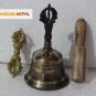 Giant Buddhist Etched Buddha Eyes & Om Mane Padme Hum Tibetan Bell and Dorje Set
