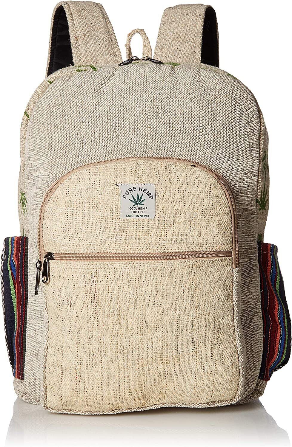 All Natural Handmade Multi Pocket Hemp (THC Free) with Laptop Sleeve - Fashion