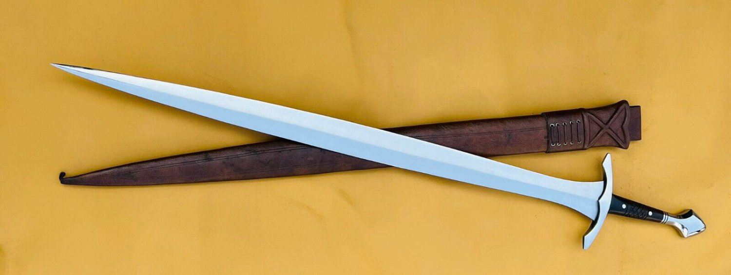 30" straight long sword-Hand Forged VIKING SWORD-Balance-Oil tempered -hand made