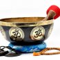 12 inches Hindu Mantra OM Carved Singing Bowls - Large Healing Mantra Sound