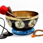 12 inches Hindu Mantra OM Carved Singing Bowls - Large Healing Mantra Sound