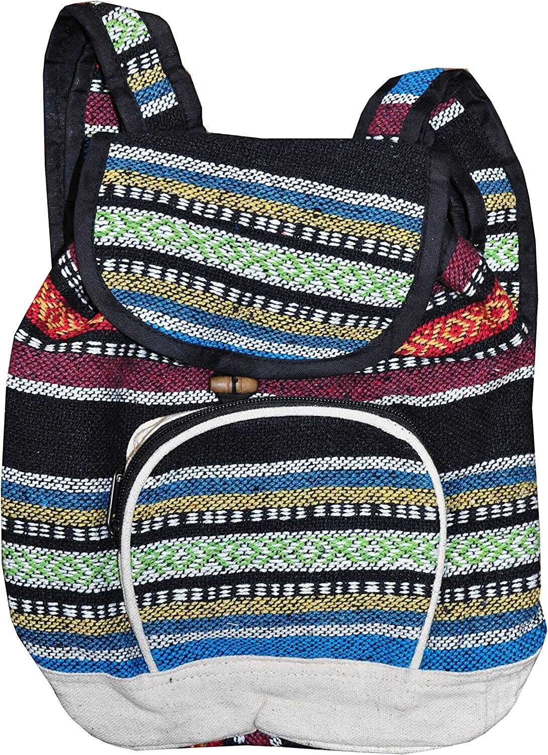 Large Hemp Backpack, Laptop Backpack, Bohemia School Handmade Backpack, Travel